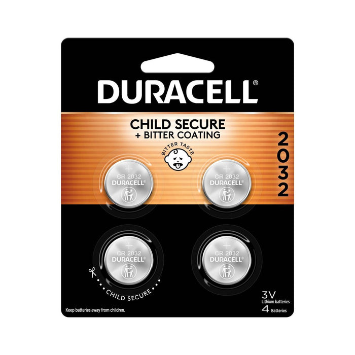 Duracell 2032 Lithium Coin Battery - 4pk Specialty Battery w/ Bitterant Technology