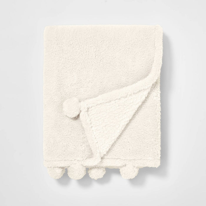 Teddy Bear Plush Throw Cream - Pillowfort™