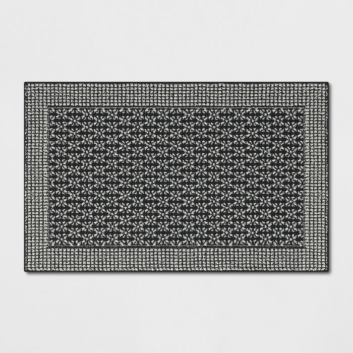 2'6"x3'10" Washable Geometric Border Tufted Accent Rug Black - Threshold™6