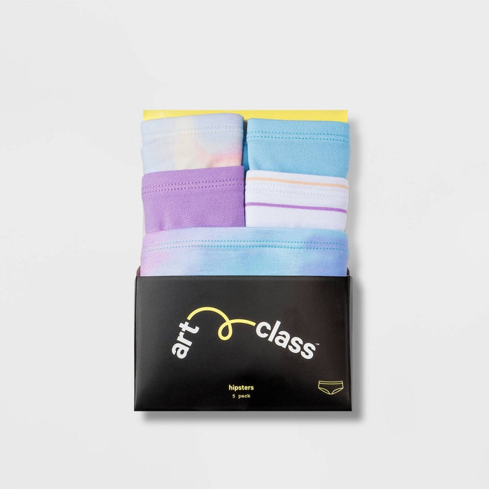 Girls' 5pk Microfiber Tie-Dye Underwear - art class™ L