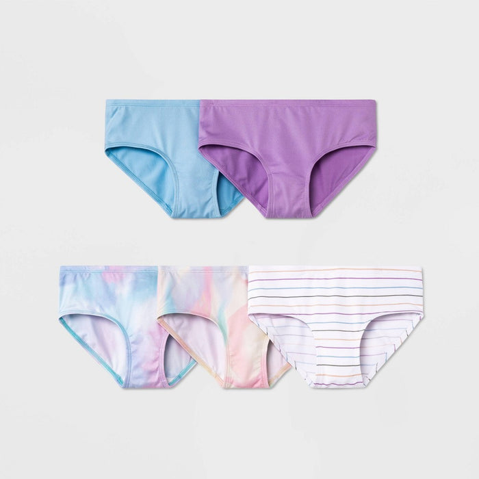 Girls' 5pk Microfiber Tie-Dye Underwear - art class™ L