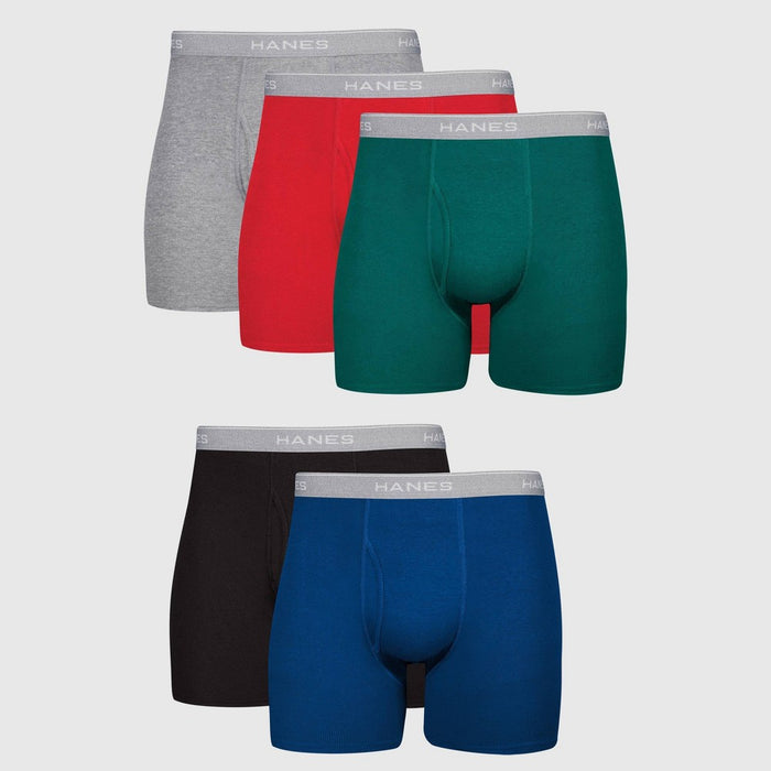Hanes Men's 5pk Boxer Briefs - Colors May Vary L