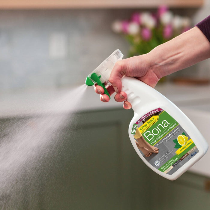 Bona Cleaning Products Multi-Surface Cleaner Spray + Mop All Purpose Floor Cleaner - Lemon Mint - 32oz
