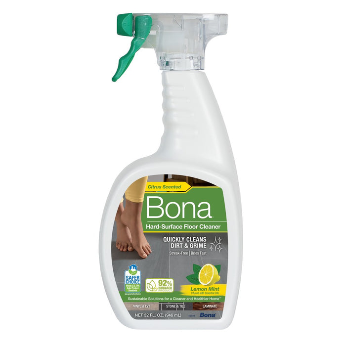 Bona Cleaning Products Multi-Surface Cleaner Spray + Mop All Purpose Floor Cleaner - Lemon Mint - 32oz