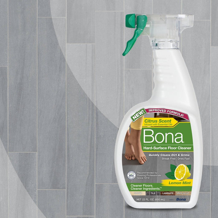 Bona Cleaning Products Multi-Surface Cleaner Spray + Mop All Purpose Floor Cleaner - Lemon Mint - 32oz
