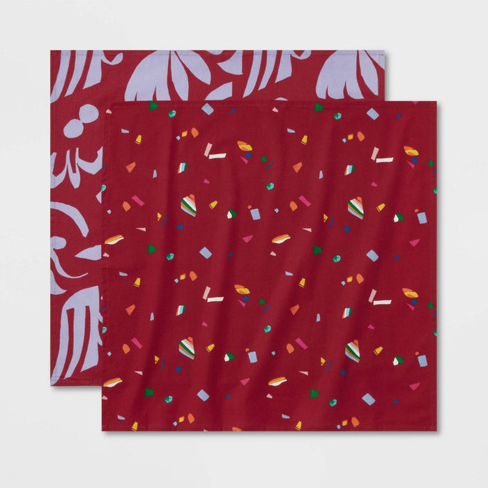 2pk Cotton Tea Towels Red - Opalhouse™