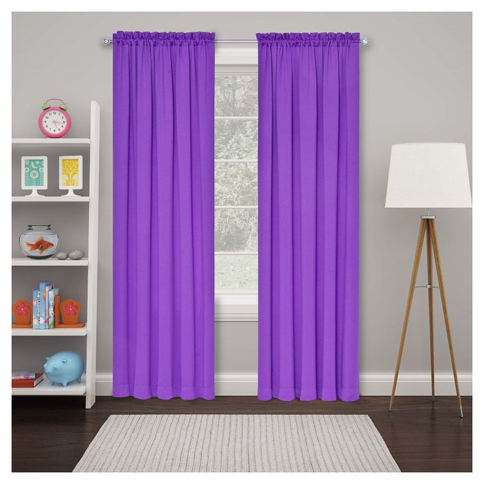 2pc 26"x84" Tricia Room Darkening Window Curtain Purple - Eclipse My Scene