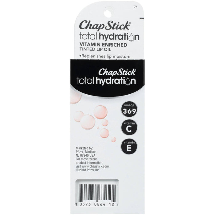 Chapstick Total Hydration Tinted Lip Oil - Nearly Nude - 0.12oz
