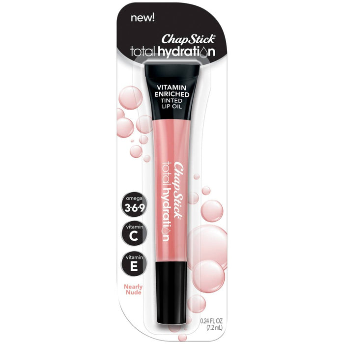 Chapstick Total Hydration Tinted Lip Oil - Nearly Nude - 0.12oz