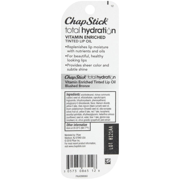 Chapstick Total Hydration Tinted Lip Oil - Blushed Bronze - 0.24 fl oz3