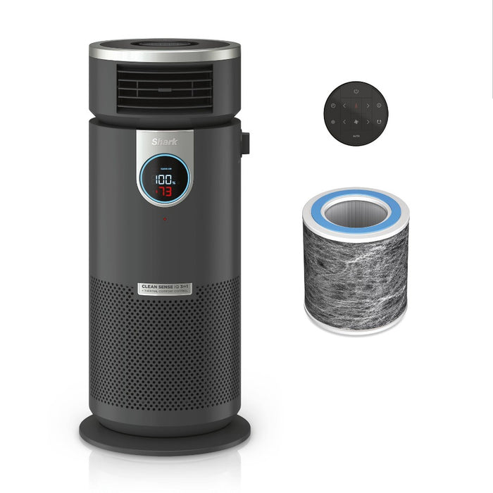 Shark 3-in-1 Air Purifier, Heater and Fan with NanoSeal HEPA, Cleansense IQ, Odor Lock, for 500 Sq. Ft, Gray, HC452