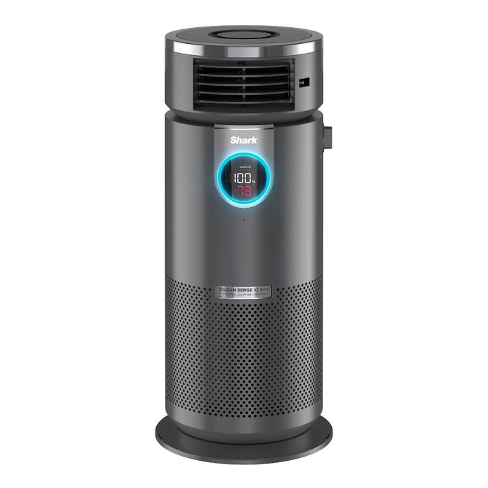 Shark 3-in-1 Air Purifier, Heater and Fan with NanoSeal HEPA, Cleansense IQ, Odor Lock, for 500 Sq. Ft, Gray, HC452