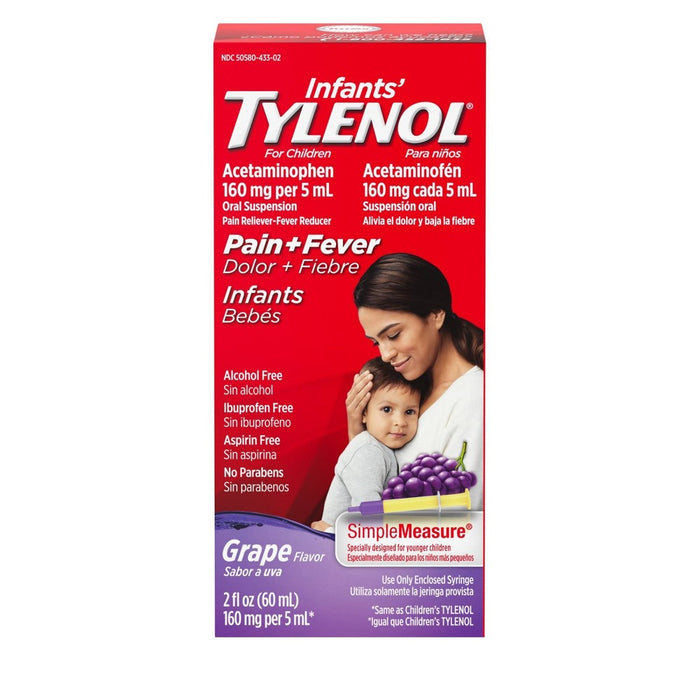 Infants' Tylenol Pain Relief Liquid - Acetaminophen - Grape - 2 fl oz