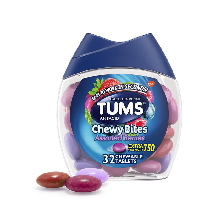 Tums Chewy Bites Extra Strength Antacid Assorted Berry 32ct