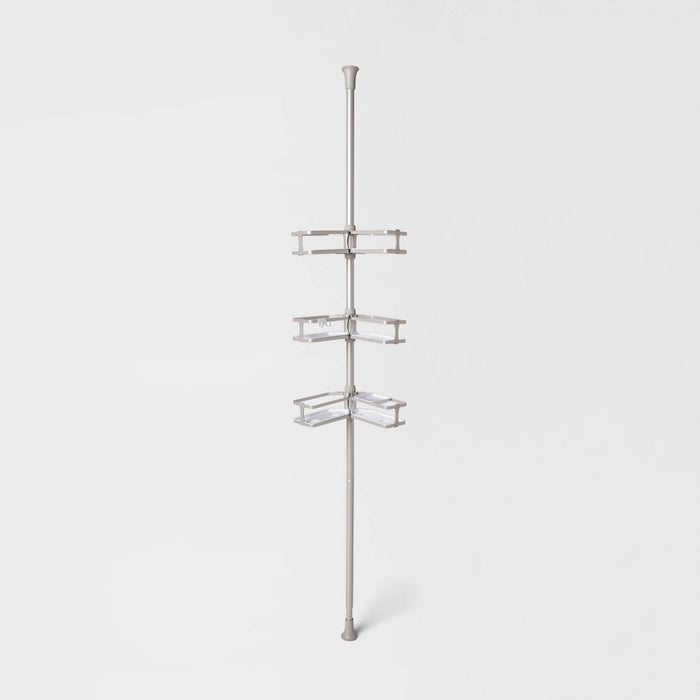 Aluminum Corner Tension Pole Caddy Gray - Threshold™ (LOCAL PICKUP ONLY)