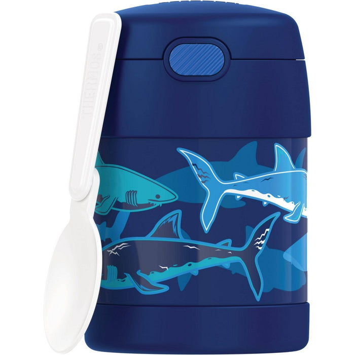 Thermos 10oz FUNtainer Food Jar with Spoon - Navy Sharks