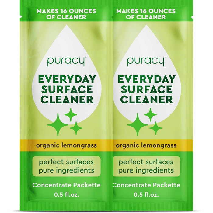Puracy Natural Everyday Surface Cleaner Concentrate Packettes - Organic Lemongrass - 2pk (Makes 32 fl oz)