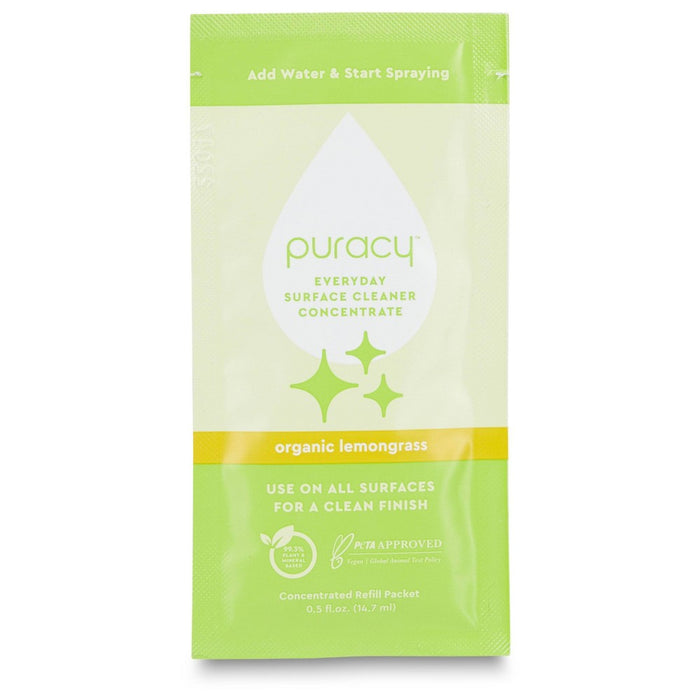 Puracy Natural Everyday Surface Cleaner Concentrate Packettes - Organic Lemongrass - 2pk (Makes 32 fl oz)