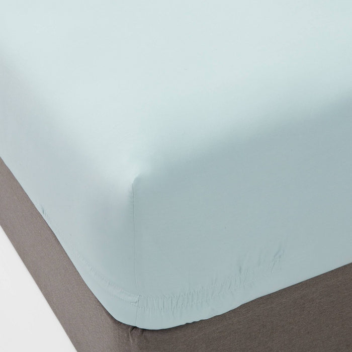 Twin 300 Thread Count Ultra Soft Fitted Sheet Light Blue - Threshold™