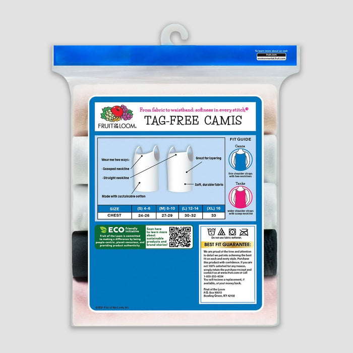 Fruit of the Loom Girls' 5pk Cami - Colors May Vary S