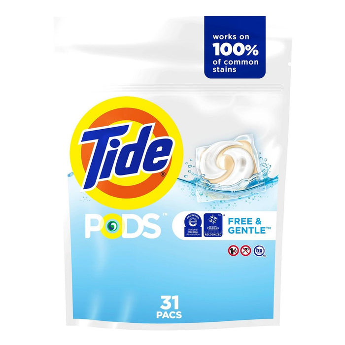 Tide Pods Laundry Detergent Pacs - Free & Gentle - 26oz/31ct