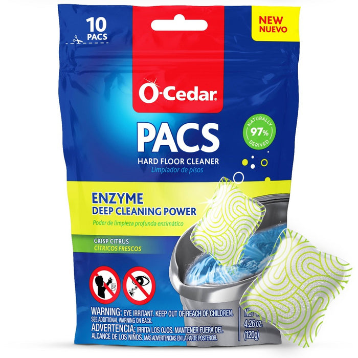 O-Cedar Pacs Hard Floor Cleaner - Crisp Citrus - 10ct