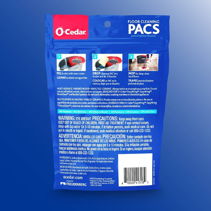 O-Cedar Pacs Hard Floor Cleaner - Crisp Citrus - 10ct