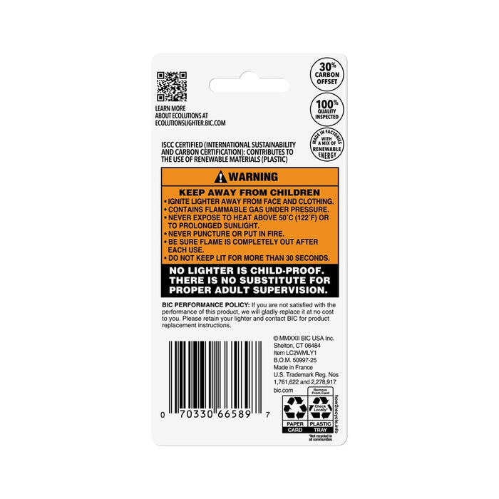 BiC 2pk Ecolutions Ecofriendly Pocket Lighter