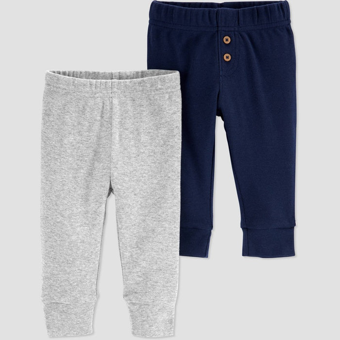 Carter's Just One You® Baby Boys' 2pk Pull-On Pants - Navy/Gray 6M