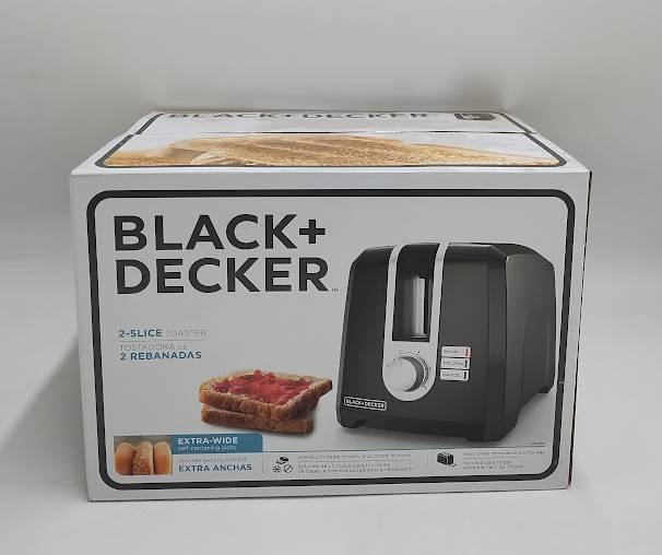 BLACK+DECKER 2-Slice Extra-Wide Slot Toaster, Square, Black, T2569B