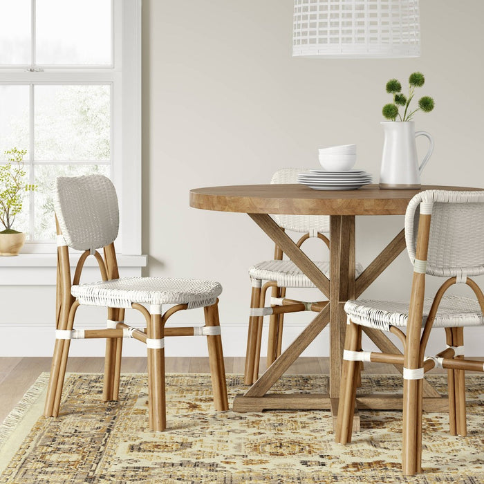 Canton Rattan and Woven Dining Chair White - Threshold™5 (LOCAL PICKUP ONLY)