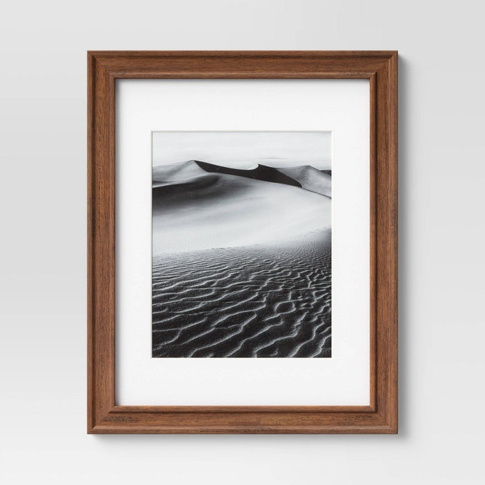 16" x 13" Matted to 8" x 10" Wood Wall Frame Midtone Woodgrain - Threshold™