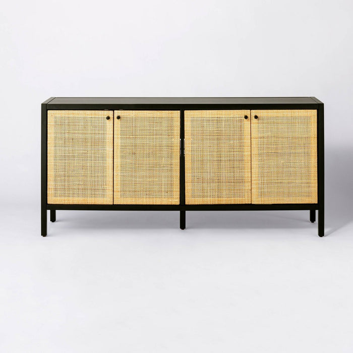 Springville Caned Door TV Stand for TVs up to 60" Black - Threshold™ designed with Studio McGee (LOCAL PICKUP ONLY)