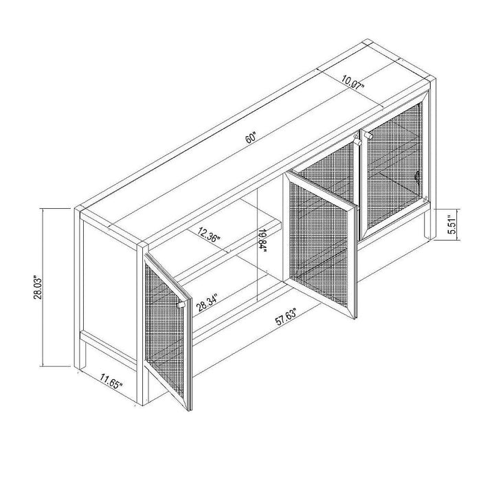 Springville Caned Door TV Stand for TVs up to 60" Black - Threshold™ designed with Studio McGee (LOCAL PICKUP ONLY)