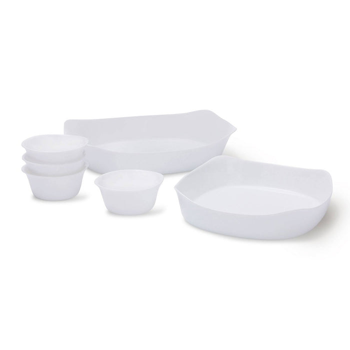 Rubbermaid DuraLite Glass Bakeware, 6pc Set, Baking Dishes, Casserole Dishes, and Ramekins, Assorted Sizes (No Lids)