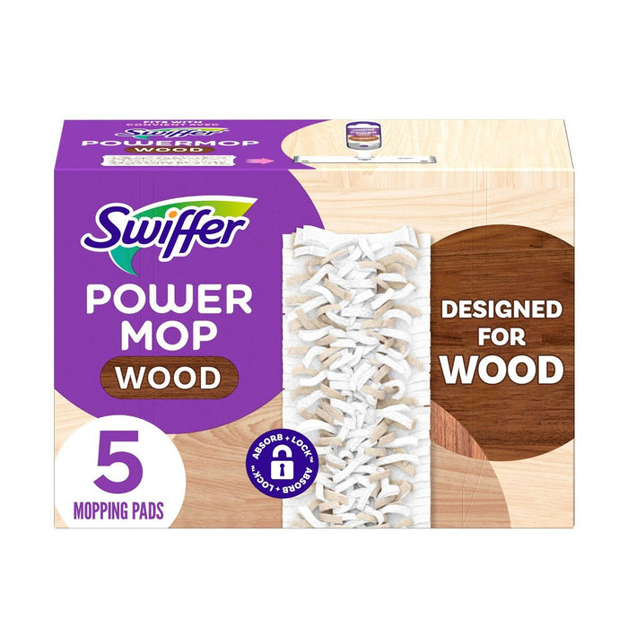 Swiffer Power Mop Wood Mopping Pad Refills for Floor Cleaning - 5ct