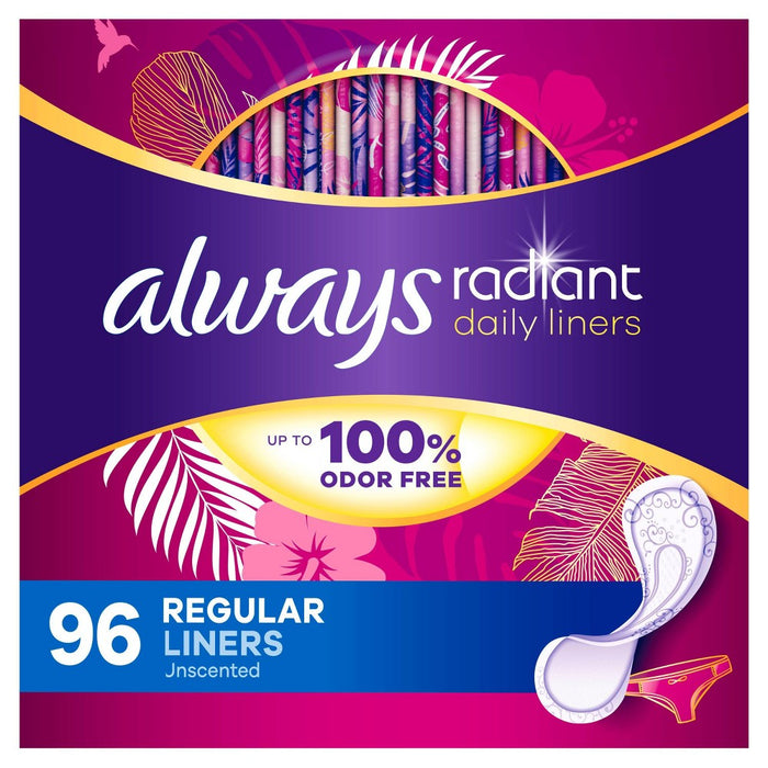 Always Radiant Regular Wrapped Panty Liners - Unscented - 96ct