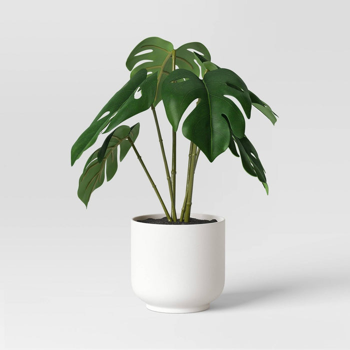 Monstera Artificial Plant in White Pot - Threshold™