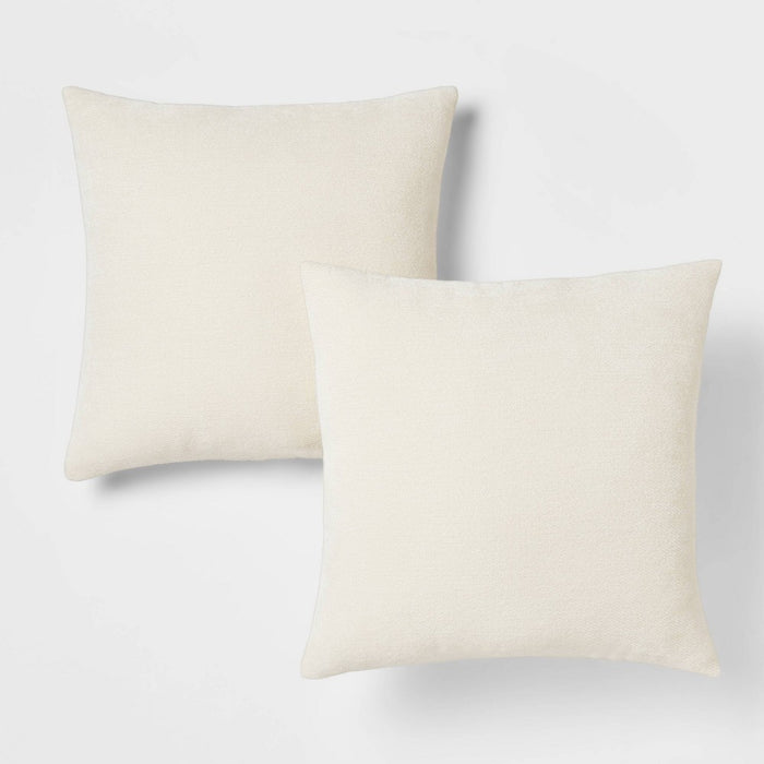 Chenille Square Throw Pillows Cream - Threshold™