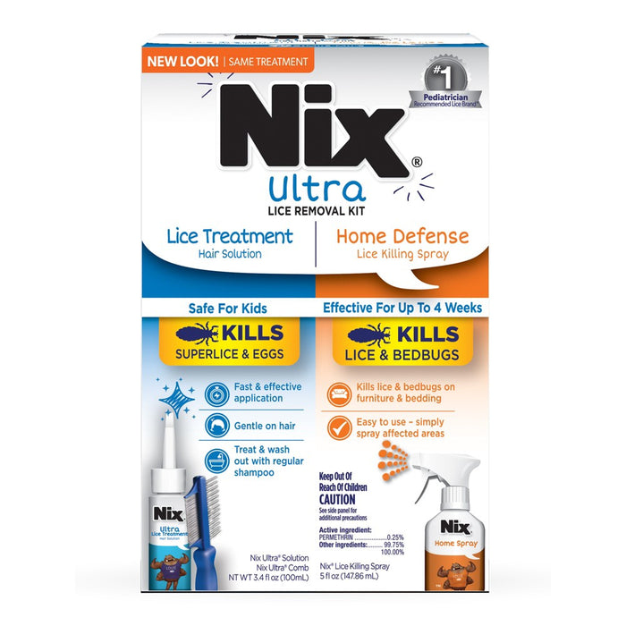 Nix Ultra Super Lice Removal Kit Lice Removal Treatment For Hair and Home - 8.4 fl oz