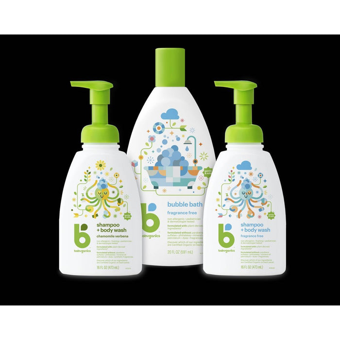 Babyganics Baby Shampoo + Body Wash Pump Bottle Fragrance Free - 16 fl oz Packaging May Vary