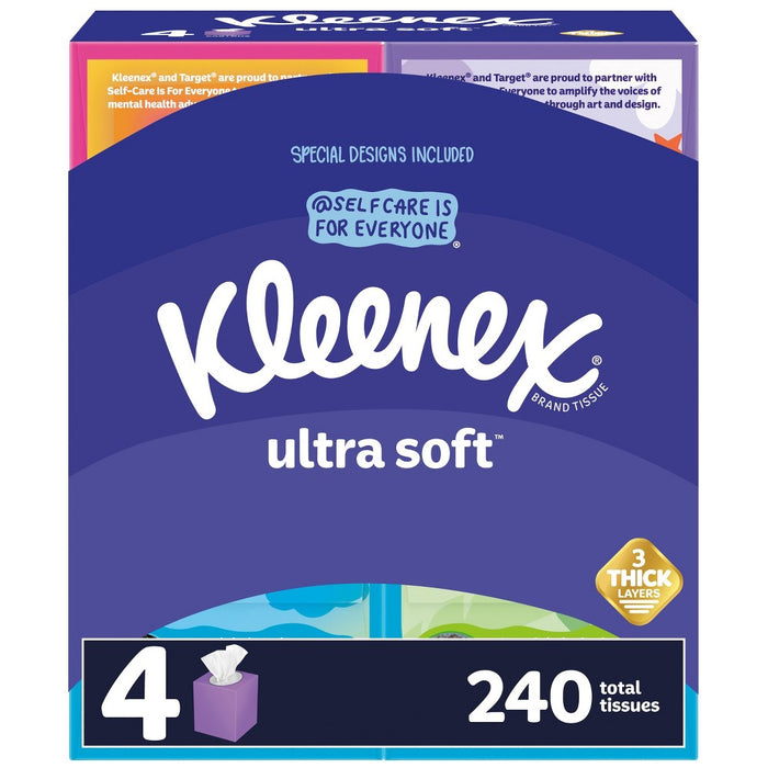 Kleenex Ultra Soft Facial Tissue Self-Care Awareness Pack - 4pk/60ct