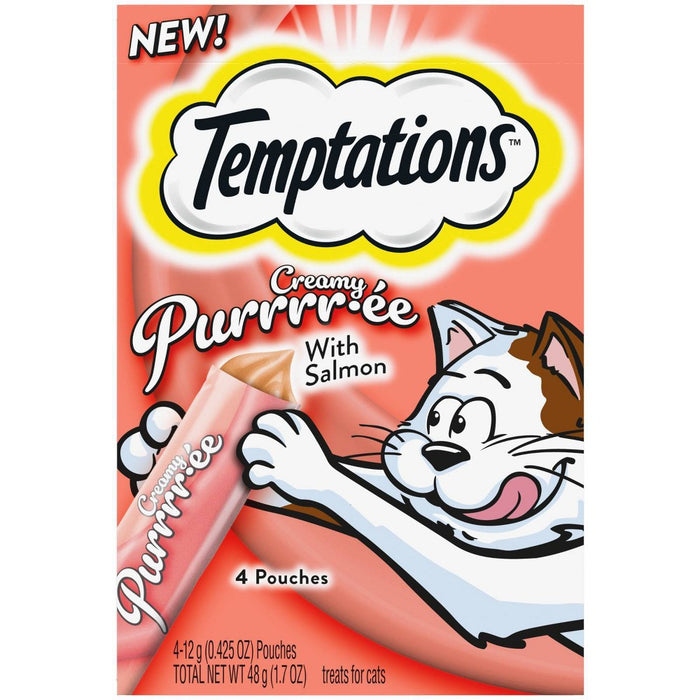 Temptations Creamy Puree with Salmon Lickable Adult Cat Treats - 1.7oz
