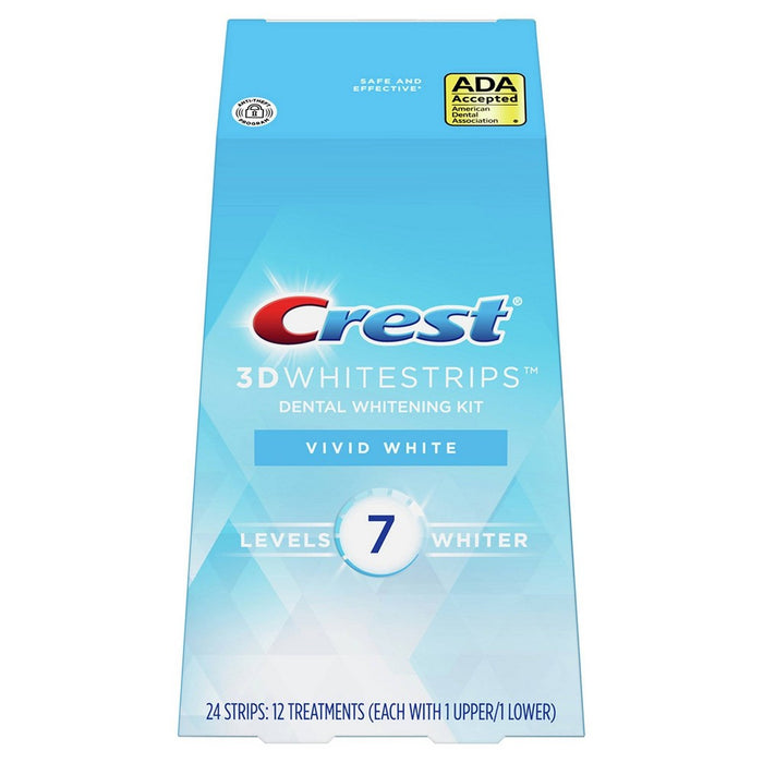 Crest 3D Whitestrips Vivid White Teeth Whitening Kit with Hydrogen Peroxide - 12ct