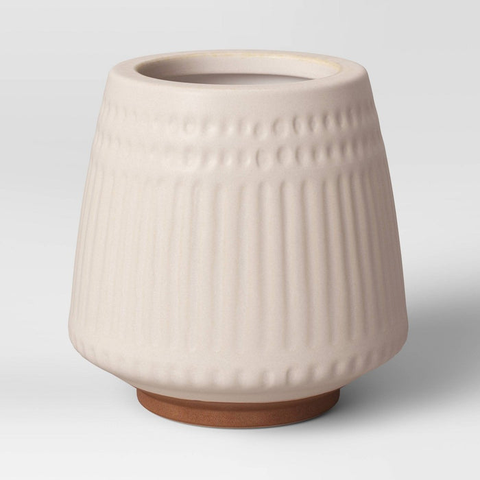 6" Wide Textured Ceramic Planter Pots White - Opalhouse™