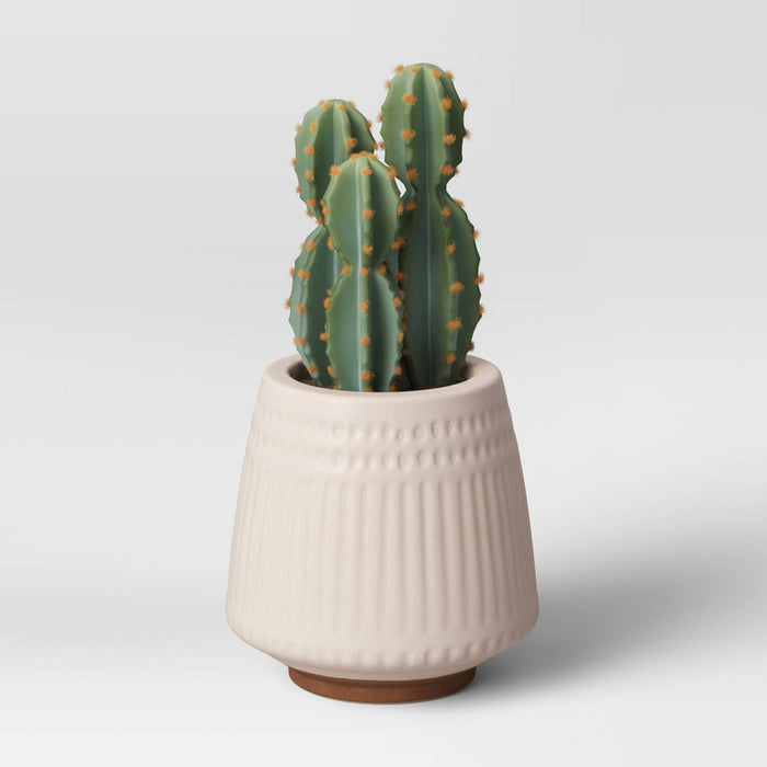 6" Wide Textured Ceramic Planter Pots White - Opalhouse™