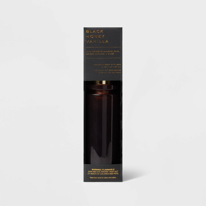 100ml Oil Fiber Reed Diffuser Black Honey Vanilla Plum Purple - Threshold™
