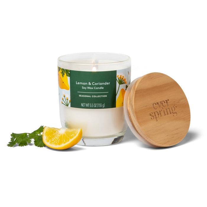 Flame Candle - Lemon & Coriander - 5.5oz - Everspring™