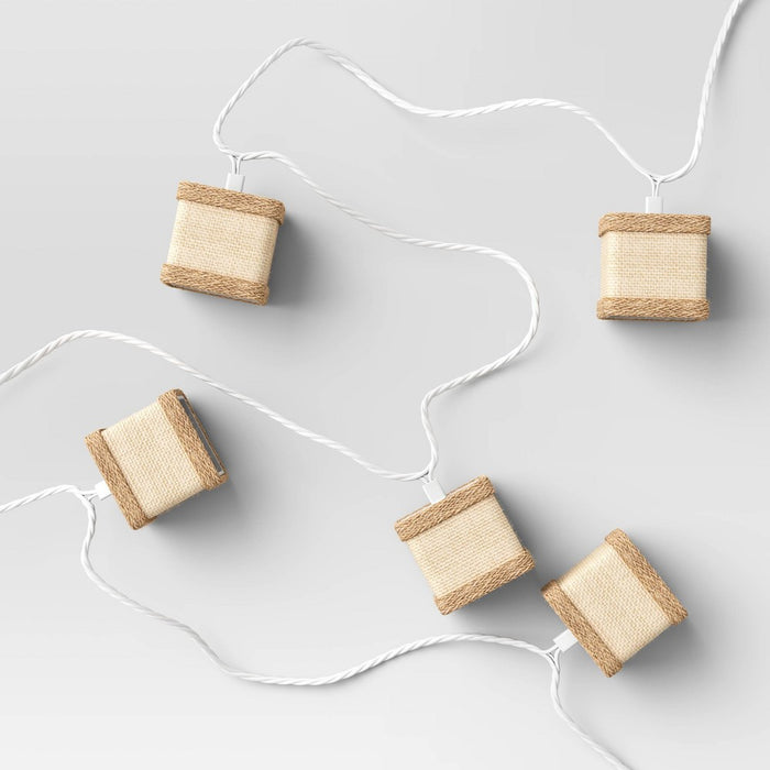 10ct Boho Square Lantern String Lights - White Wire - Threshold™