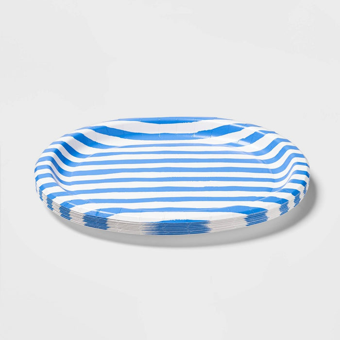 Stripe Oval Platter Blue/White - Sun Squad™